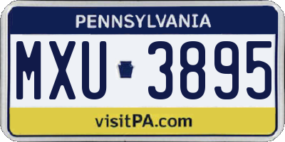 PA license plate MXU3895