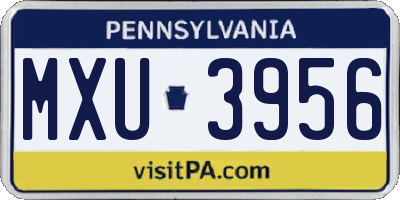 PA license plate MXU3956