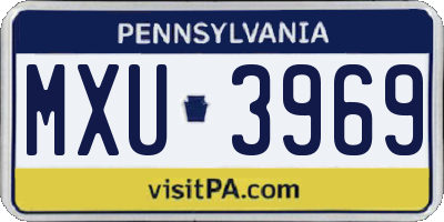 PA license plate MXU3969