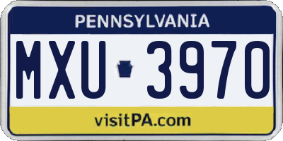 PA license plate MXU3970