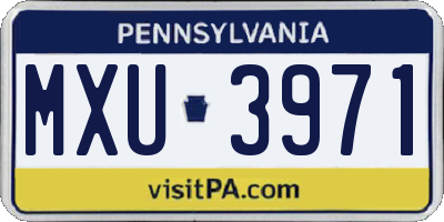 PA license plate MXU3971