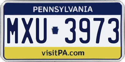 PA license plate MXU3973