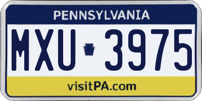 PA license plate MXU3975