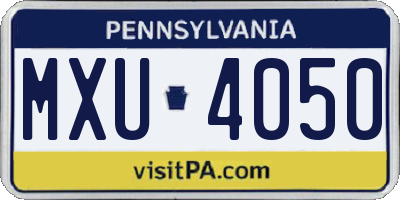 PA license plate MXU4050