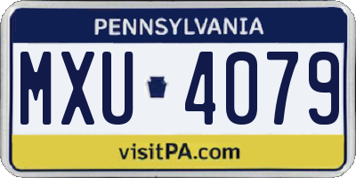 PA license plate MXU4079