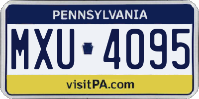 PA license plate MXU4095