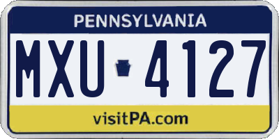PA license plate MXU4127