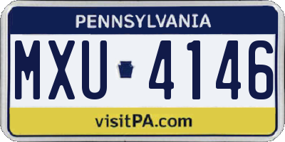 PA license plate MXU4146