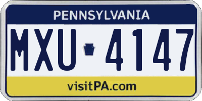 PA license plate MXU4147