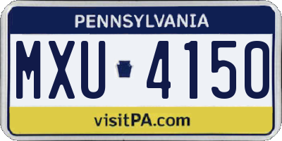 PA license plate MXU4150