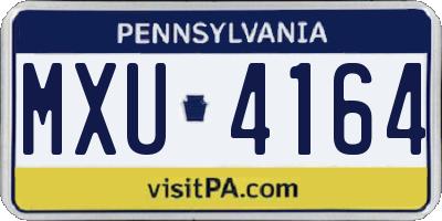 PA license plate MXU4164
