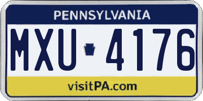 PA license plate MXU4176