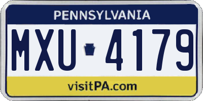 PA license plate MXU4179