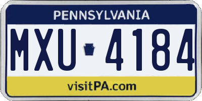 PA license plate MXU4184
