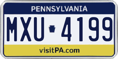 PA license plate MXU4199