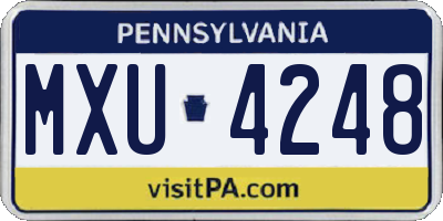 PA license plate MXU4248