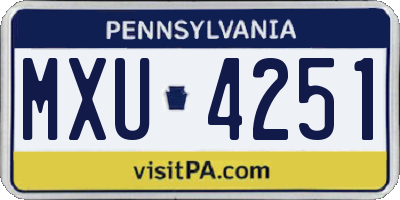 PA license plate MXU4251