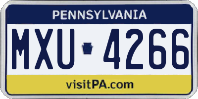 PA license plate MXU4266