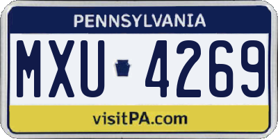 PA license plate MXU4269