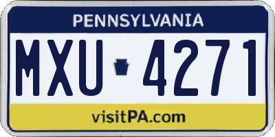 PA license plate MXU4271