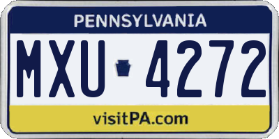 PA license plate MXU4272