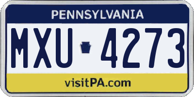 PA license plate MXU4273