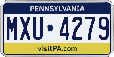 PA license plate MXU4279