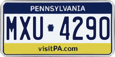 PA license plate MXU4290