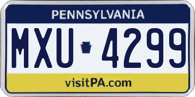 PA license plate MXU4299
