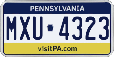 PA license plate MXU4323