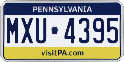 PA license plate MXU4395