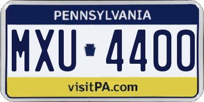 PA license plate MXU4400