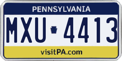 PA license plate MXU4413