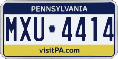 PA license plate MXU4414