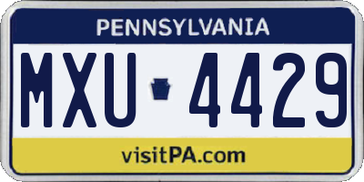 PA license plate MXU4429