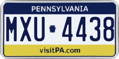 PA license plate MXU4438