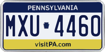 PA license plate MXU4460