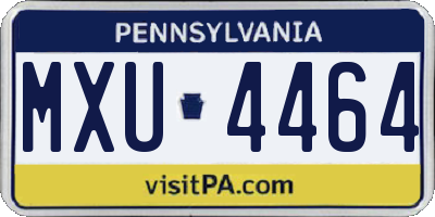 PA license plate MXU4464