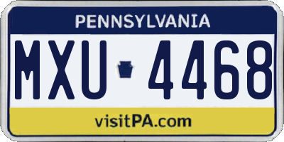 PA license plate MXU4468