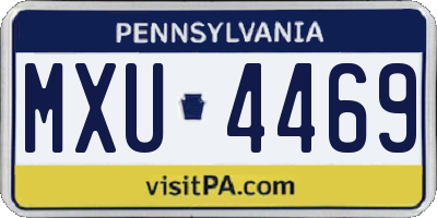 PA license plate MXU4469