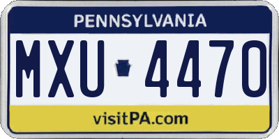 PA license plate MXU4470