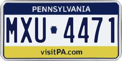 PA license plate MXU4471