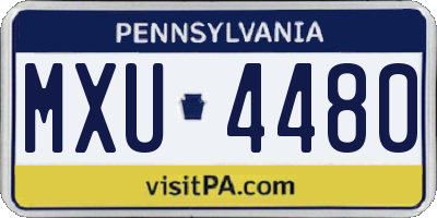 PA license plate MXU4480