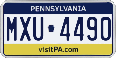 PA license plate MXU4490