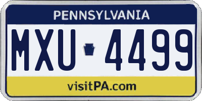 PA license plate MXU4499