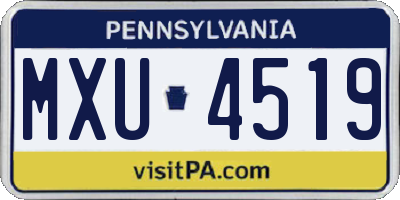 PA license plate MXU4519