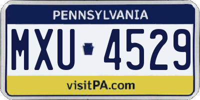 PA license plate MXU4529