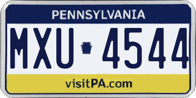PA license plate MXU4544