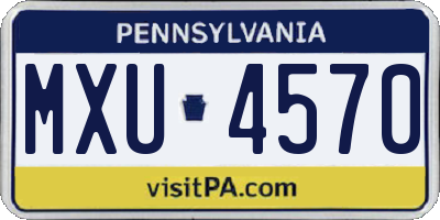 PA license plate MXU4570