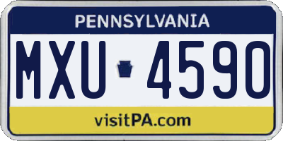 PA license plate MXU4590